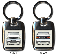 Triumph TR6 1969-76 White (disc wheels) Keyring 5